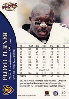 1999 Pacific #40 Floyd Turner Back
