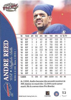 1999 Pacific #52 Andre Reed Back