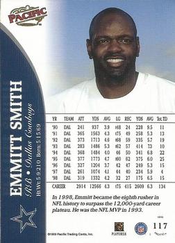 1999 Pacific #117 Emmitt Smith Back