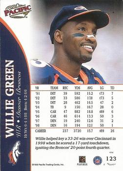 1999 Pacific #123 Willie Green Back
