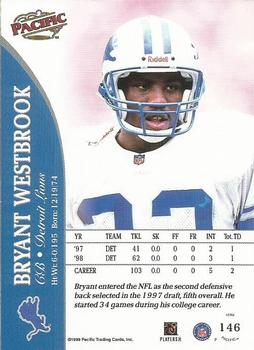 1999 Pacific #146 Bryant Westbrook Back