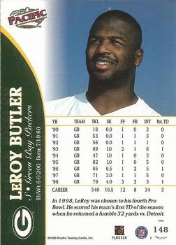 1999 Pacific #148 LeRoy Butler Back