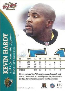 1999 Pacific #180 Kevin Hardy Back