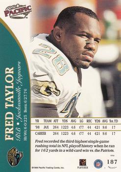 1999 Pacific #187 Fred Taylor Back