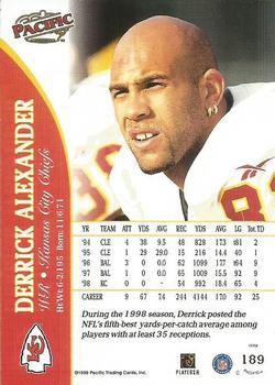 1999 Pacific #189 Derrick Alexander Back