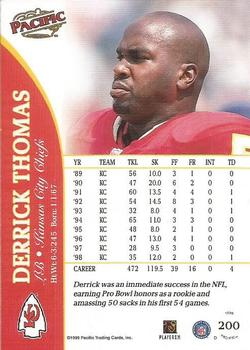 1999 Pacific #200 Derrick Thomas Back