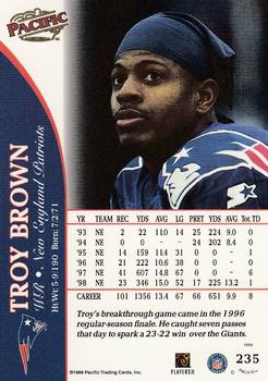 1999 Pacific #235 Troy Brown Back