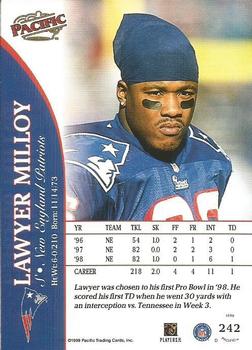 1999 Pacific #242 Lawyer Milloy Back