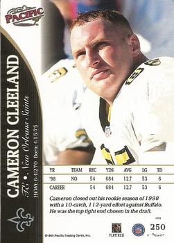 1999 Pacific #250 Cameron Cleeland Back