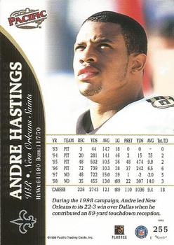 1999 Pacific #255 Andre Hastings Back