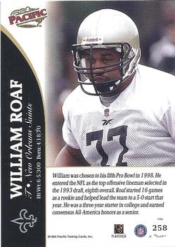 1999 Pacific #258 Willie Roaf Back
