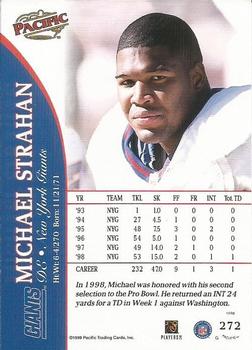 1999 Pacific #272 Michael Strahan Back