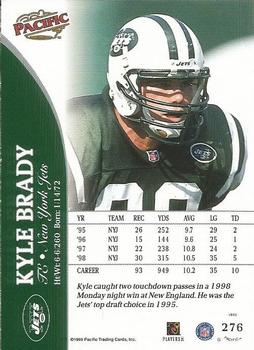 1999 Pacific #276 Kyle Brady Back