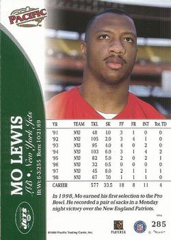 1999 Pacific #285 Mo Lewis Back