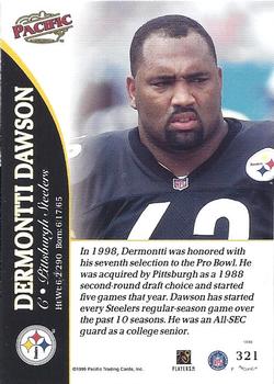 1999 Pacific #321 Dermontti Dawson Back