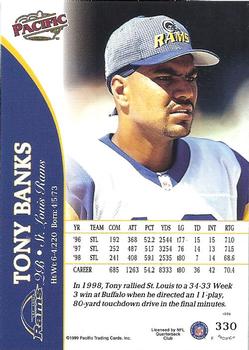 1999 Pacific #330 Tony Banks Back