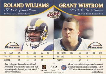 1999 Pacific #342 Roland Williams / Grant Wistrom Back