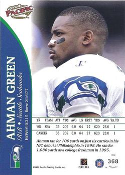 1999 Pacific #368 Ahman Green Back