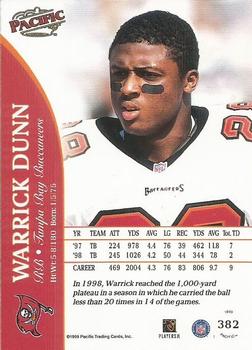 1999 Pacific #382 Warrick Dunn Back