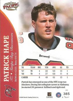 1999 Pacific #385 Patrick Hape Back