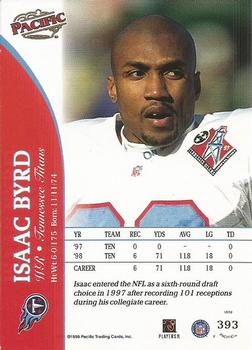 1999 Pacific #393 Isaac Byrd Back