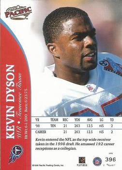 1999 Pacific #396 Kevin Dyson Back
