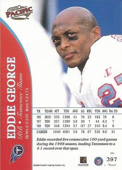 1999 Pacific #397 Eddie George Back