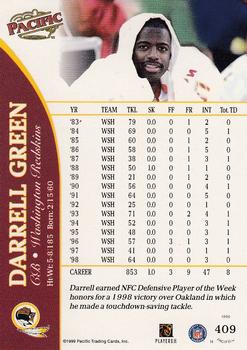 1999 Pacific #409 Darrell Green Back