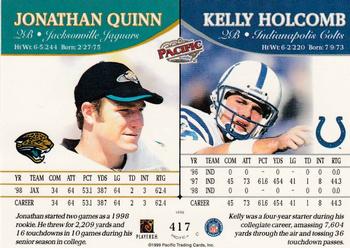 1999 Pacific #417 Jonathan Quinn / Kelly Holcomb Back