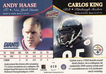 1999 Pacific #419 Andy Haase / Carlos King Back