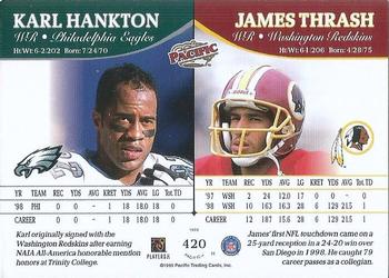 1999 Pacific #420 James Thrash / Karl Hankton Back