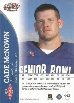 1999 Pacific #442 Cade McNown Back