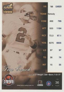 1999 Pacific Aurora #36 Tim Couch Back
