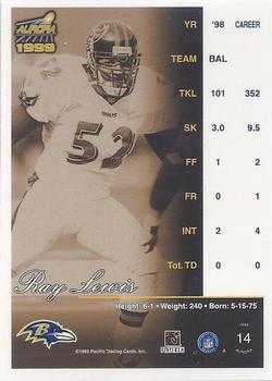 1999 Pacific Aurora #14 Ray Lewis Back
