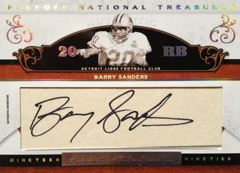 2007 Playoff National Treasures - All Decade Signature Cuts #AD-BS Barry Sanders Front