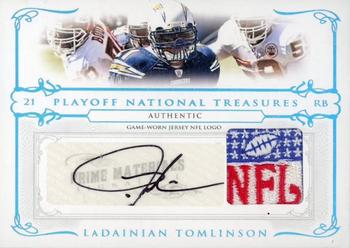 2007 Playoff National Treasures - Material Signature Prime NFL Logo #15 LaDainian Tomlinson Front