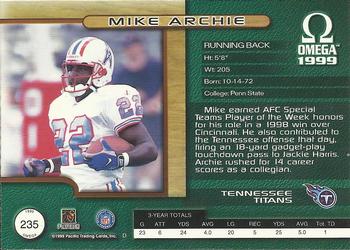 1999 Pacific Omega #235 Mike Archie Back