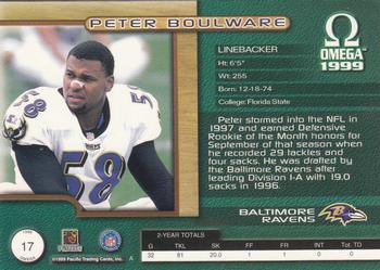 1999 Pacific Omega #17 Peter Boulware Back