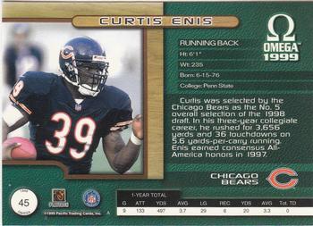 1999 Pacific Omega #45 Curtis Enis Back