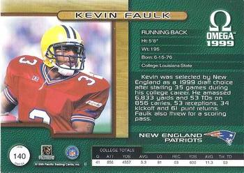 1999 Pacific Omega #140 Kevin Faulk Back
