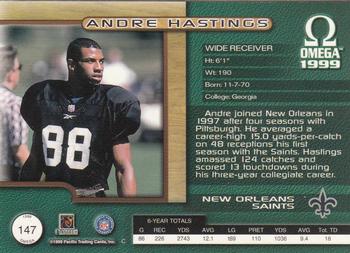 1999 Pacific Omega #147 Andre Hastings Back