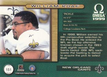 1999 Pacific Omega #151 William Roaf Back