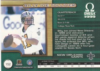1999 Pacific Omega #152 Billy Joe Tolliver Back