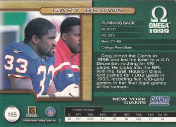 1999 Pacific Omega #155 Gary Brown Back