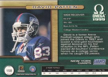 1999 Pacific Omega #158 David Patten Back