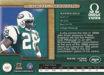 1999 Pacific Omega #167 Curtis Martin Back