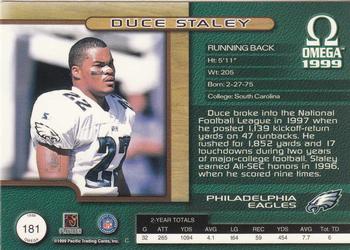 1999 Pacific Omega #181 Duce Staley Back