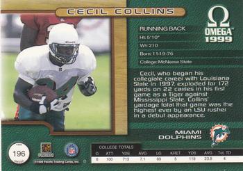 1999 Pacific Omega #196 Cecil Collins Back