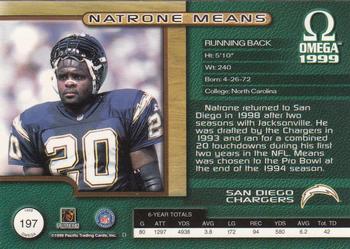 1999 Pacific Omega #197 Natrone Means Back