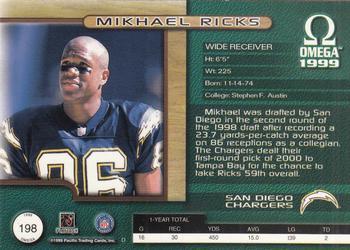 1999 Pacific Omega #198 Mikhael Ricks Back
